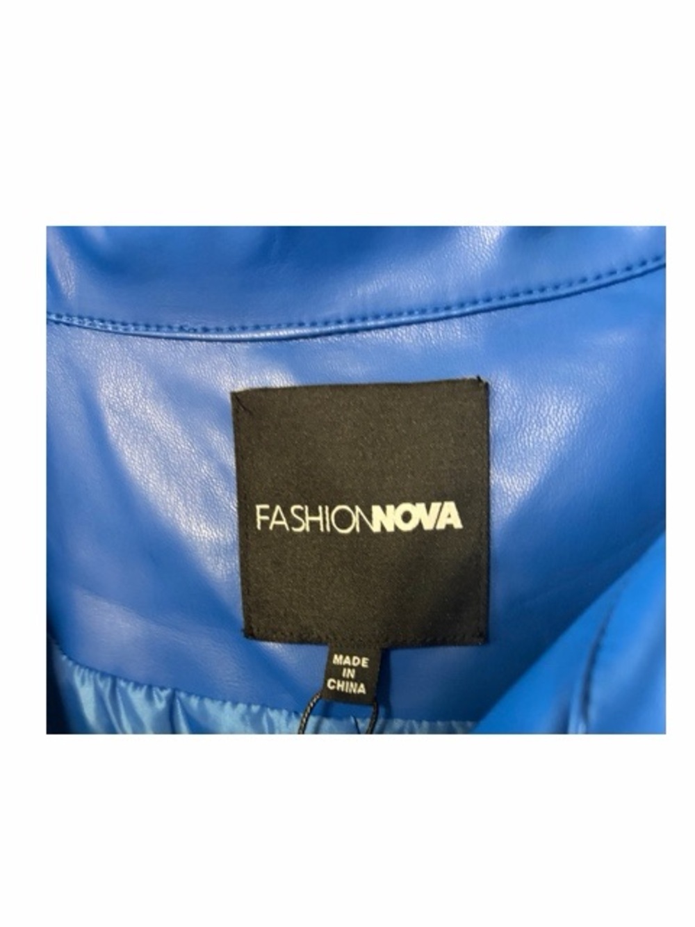Fashion Nova Take The Lead Faux Leather Racing Bomber Jacket NWT - Picture 5 of 8